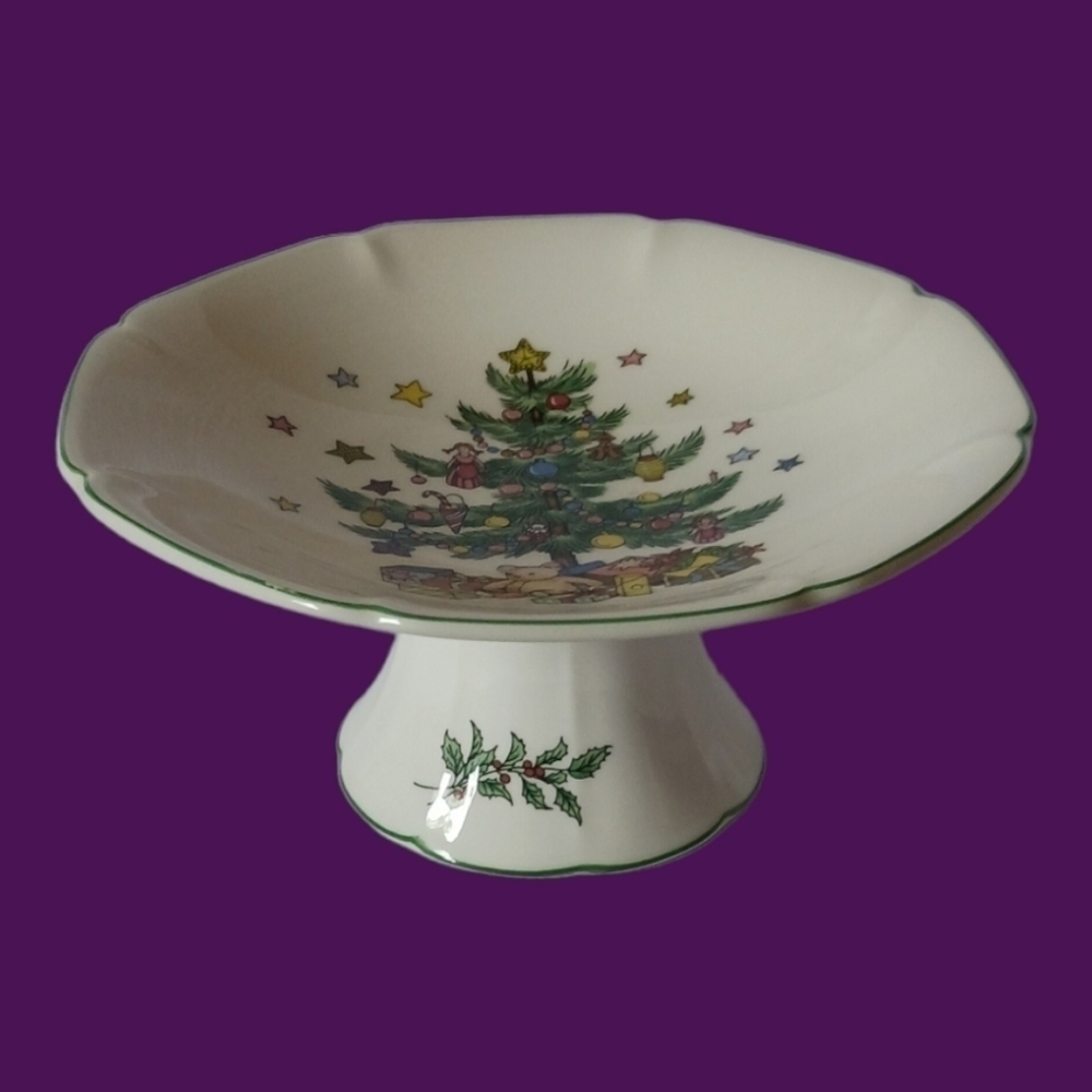 Nikko christmastime footed compote candy dish